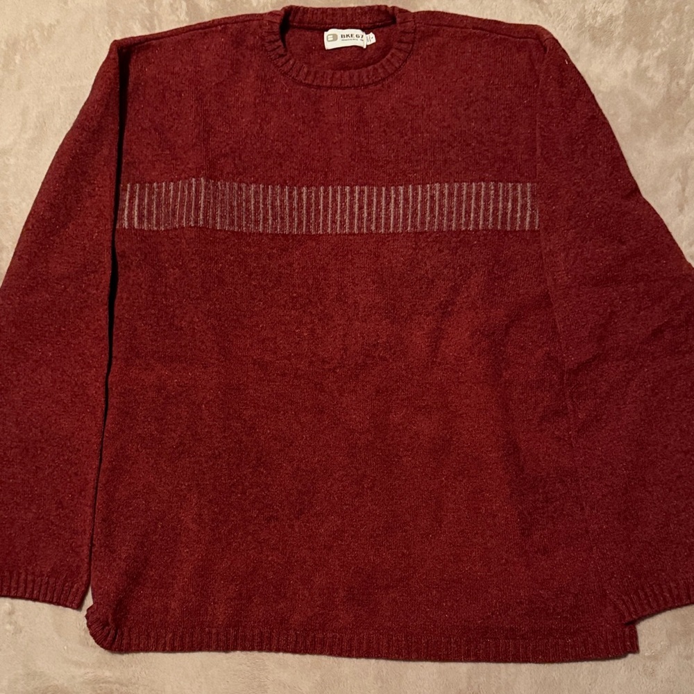 BKE Men's Burgundy Crewneck Sweater